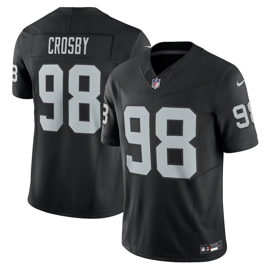 Men Las Vegas Raiders #98 Maxx Crosby Nike Black Vapor F.U.S.E. Limited NFL Jersey